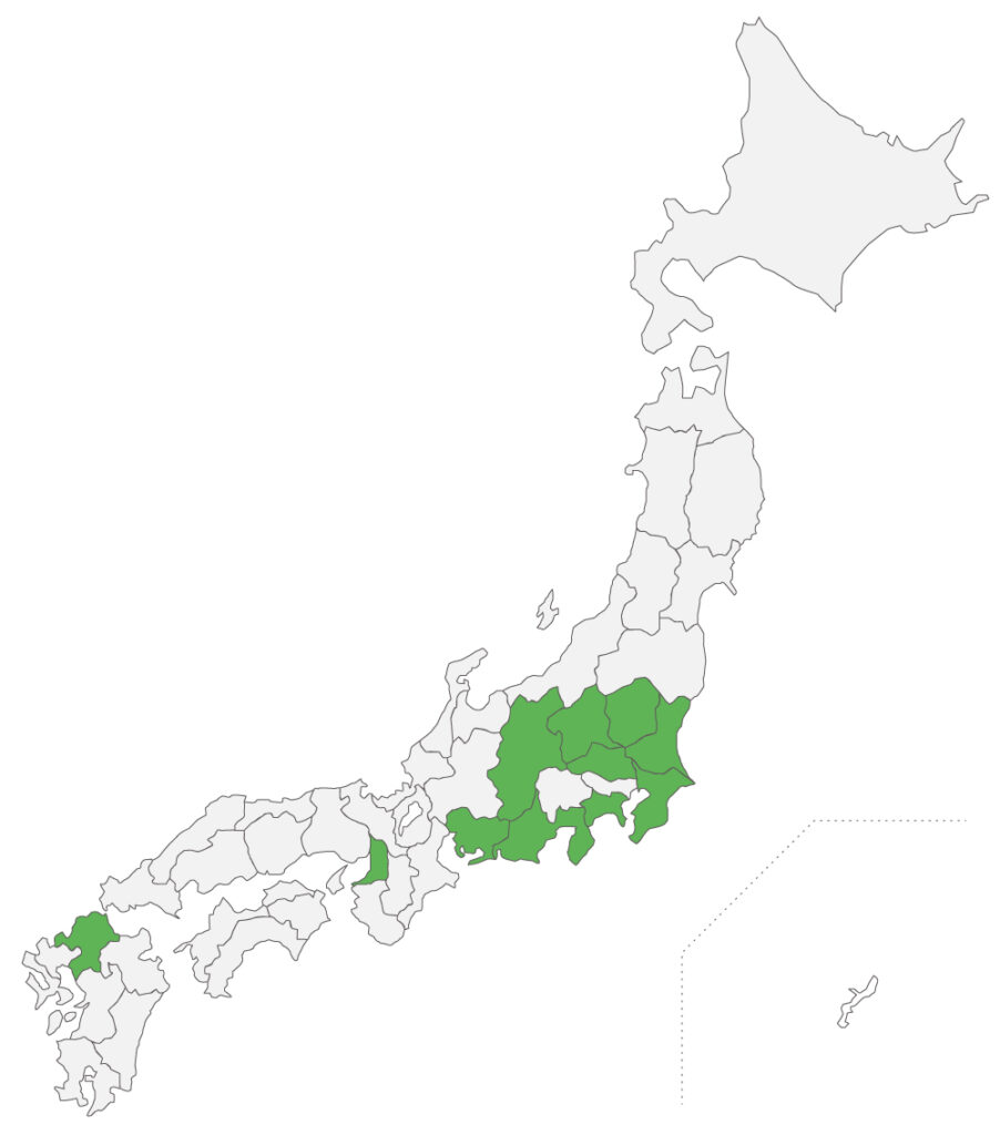 加盟状況日本地図